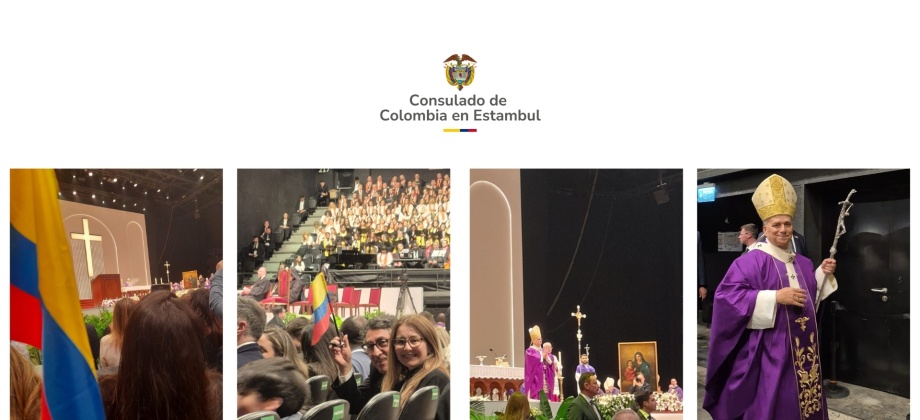 Participación del Consulado General a la Santa Misa presidida por el Papa León XIV en la ciudad de Estambul