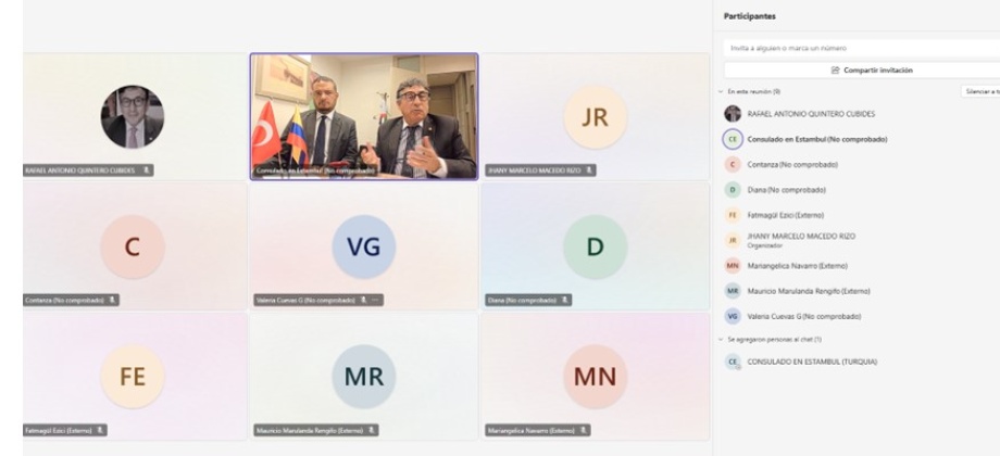Consulado de Colombia en Estambul realizó su primer evento de rendición de cuentas de forma virtual 