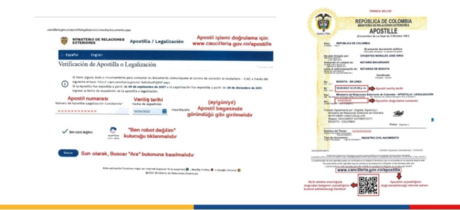 Nota Verbal a las autoridades turcas sobre la Apostilla